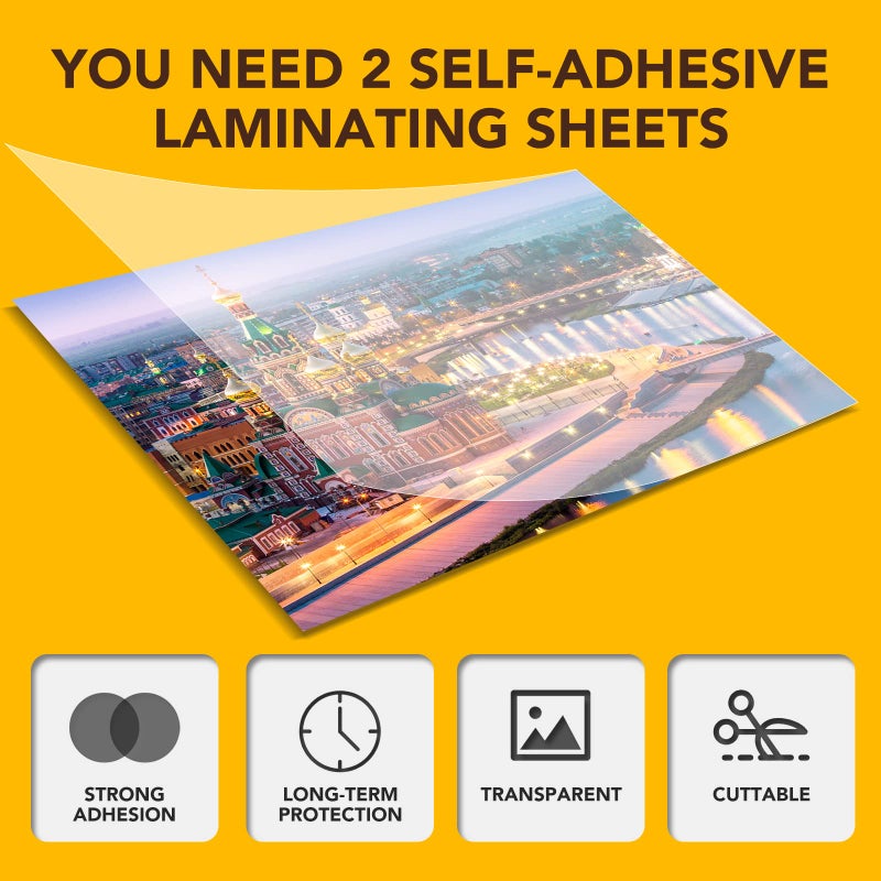 RowinsyDD 20 Pcs Self-Adhesive Laminating Sheets, 9 X 12 Inches Clear Laminating Sheets No Machine Needed Self Sealing Laminate Sheets - Image 2
